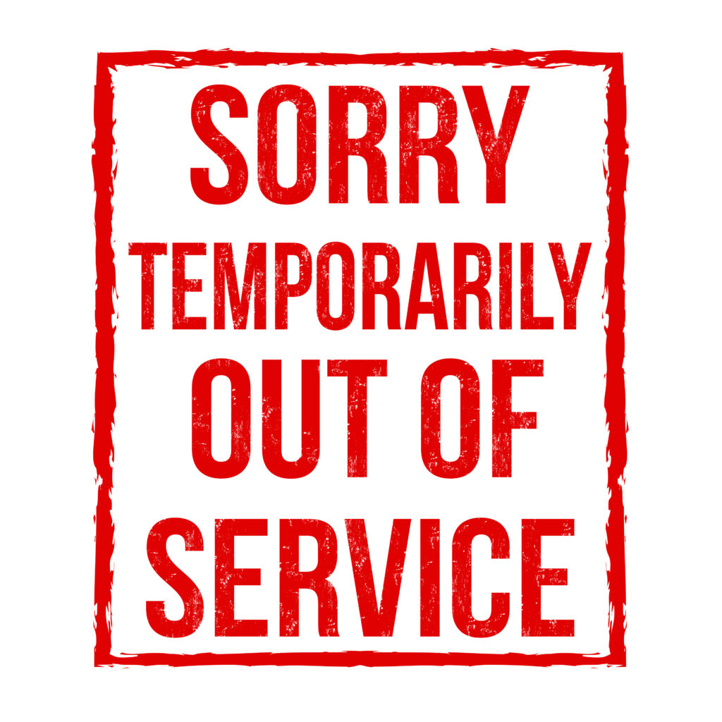 Sorry Temporarily Out of Service Illustration