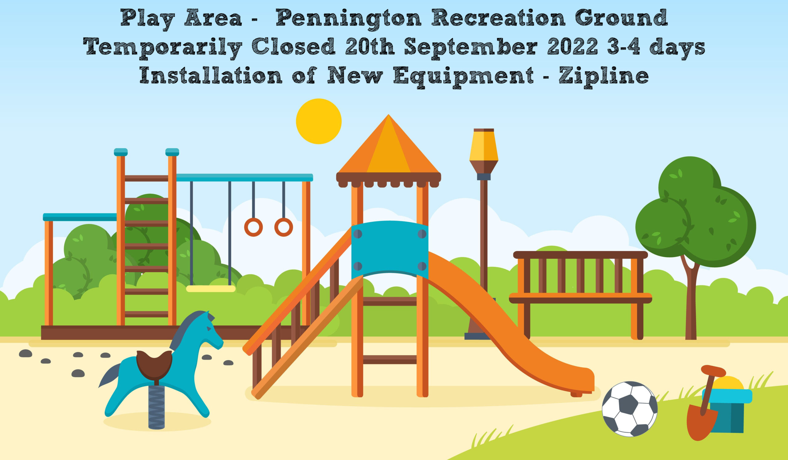 TEMPORARY CLOSURE: Play Area – Pennington – New Zipline Installation